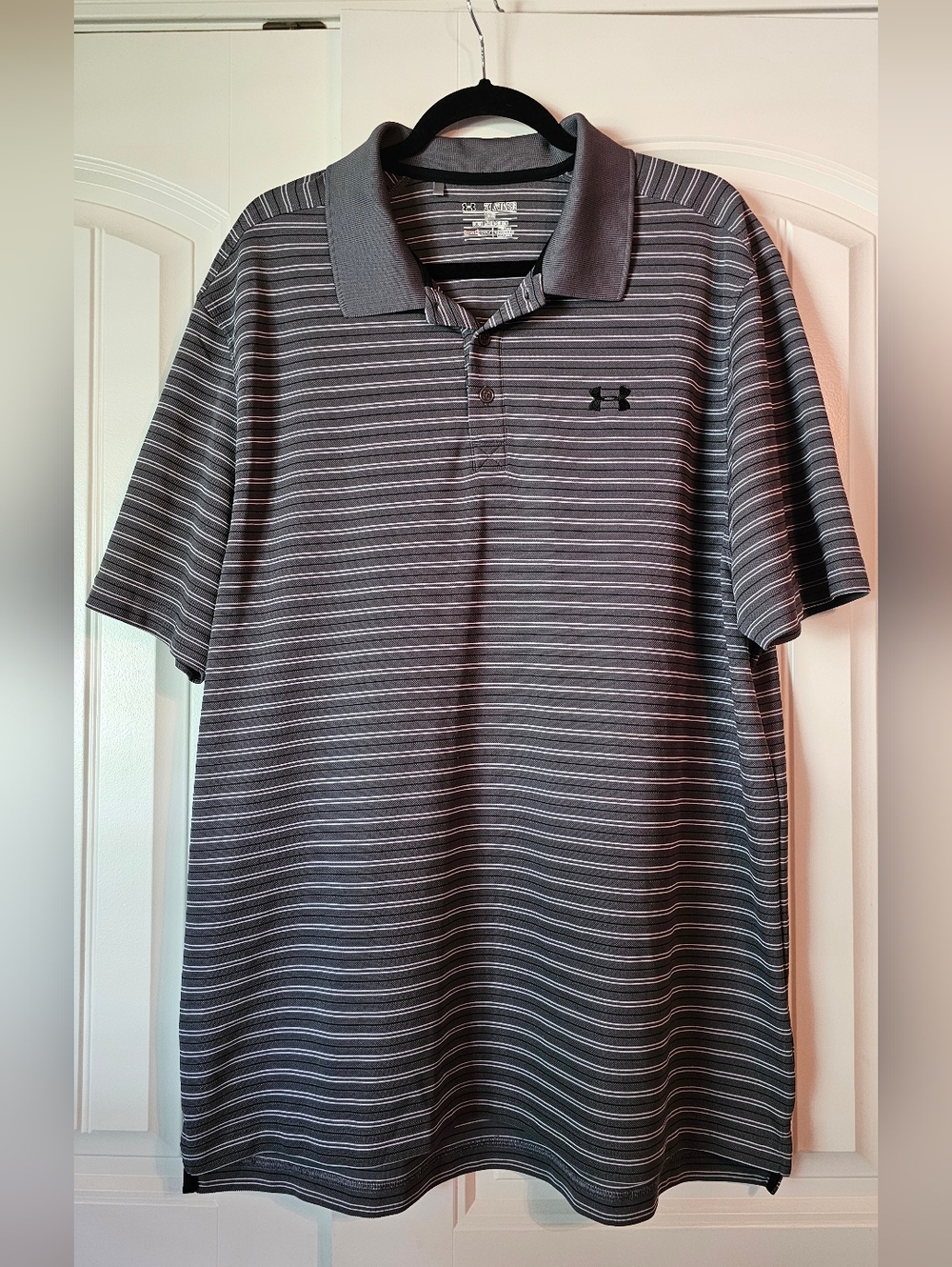 Mens Under Armour Striped Polo XXL